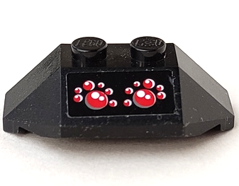 Lego Wedge 2 x 4 Triple with Red Eyes Pattern (Sticker) - Set 8056