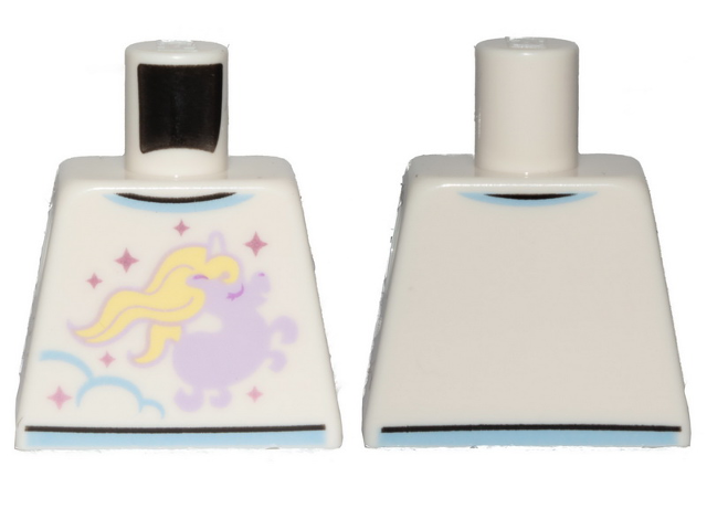 Lego Torso Shirt, Lavender Unicorn Pattern