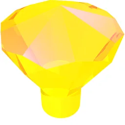Rock 1 x 1 Jewel / Gem 24 Facet / Trans-Neon Green