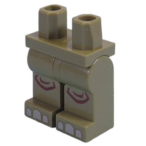 Lego Hips and Olive Green Legs Tan Toes, Reddish Brown Knees print