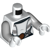 Lego Torso Robe with Reddish Brown Belt Buckle Print (Asajj Ventress), Light Bluish Gray Arms, White Hands / White