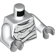 Torso Bandage Wrappings with Light Bluish Gray Stains Print (Mummy), White Arms, Light Bluish Gray Hands / White