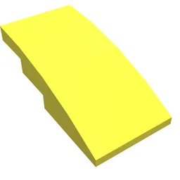 Brick Curved 4 x 2 No Studs / Bright Light Yellow