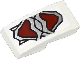 Slope, Curved 2 x 1 x 2/3 with Silver and Dark Red Wolf Armor Pattern (Sticker) - Set 70127