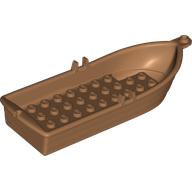 Lego Boat / Rowing Boat 14 x 5 x 2 with Oarlocks [No Hollow Inside Studs] / Medium Nougat