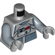 Torso Sand Blue Vest and Bib with Breathing Apparatus Print (AT-AT Driver), Sand Blue Arms, Light Bluish Gray Hands / Light Bluish Gray