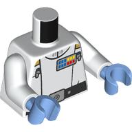 Lego Torso, Imperial Officer, Black Belt print, White Arms, Medium Blue Hands / White
