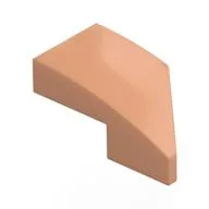 Brick Wedged, Curved 2 x 1 with Stud Notch Left / Nougat
