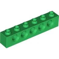 Technic Brick 1 x 6 [5 Pin Holes] / Green