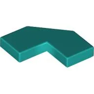 Tile Special 2 x 2 Corner with Cut Corner - Facet / Dark Turquoise