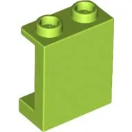Panel 1 x 2 x 2 [Side Supports / Hollow Studs] / Lime