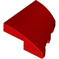 Brick Wedged, Curved 2 x 2 with Stud Notch Left / Red