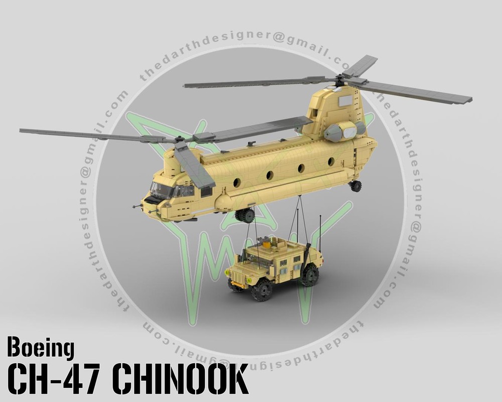 Lego Boeing CH-47 F Chinook | 1:33 Minifig Scale