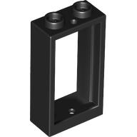 Lego Window 1 x 2 x 3 Flat Front / Black