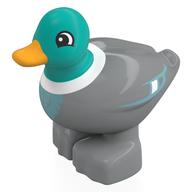 Lego Duplo Animal Duck with Dark Turquoise Head, White Neck, Bright Light Orange Beak print / Light Bluish Gray