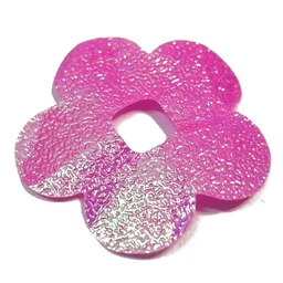 Clikits Icon Accent, Flower, Foil 4 1/4 x 4 1/4, 5 Petals with Textured Surface / Dark Pink