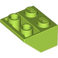 Lego Brick Sloped Inverted 45° 2 x 2 [Ovoid Bottom Pin, Bar-sized Stud Holes] / Lime