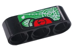 Technic, Liftarm Thick 1 x 3 with Green Display Screen Pattern (Sticker) - Set 8354-1