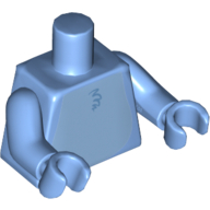 Lego Torso Dark Blue Fur Tufts / Dark Blue Fins Print (Stitch), Medium Blue Arms and Hands / Medium Blue