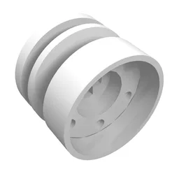 Wheel 18mm x 14mm with Axle Hole, Fake Bolts and Shallow Spokes / White