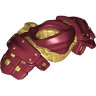 Lego Minifig Neckwear Armour Ninja with Pearl Gold Katana Holder pattern / Dark Red