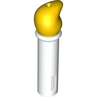 Lego Duplo Candle with Yellow Flame Print / White