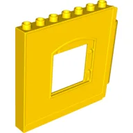 Duplo Building Wall 1 x 8 x 6 with Window Opening, Hinge on Right / Yellow