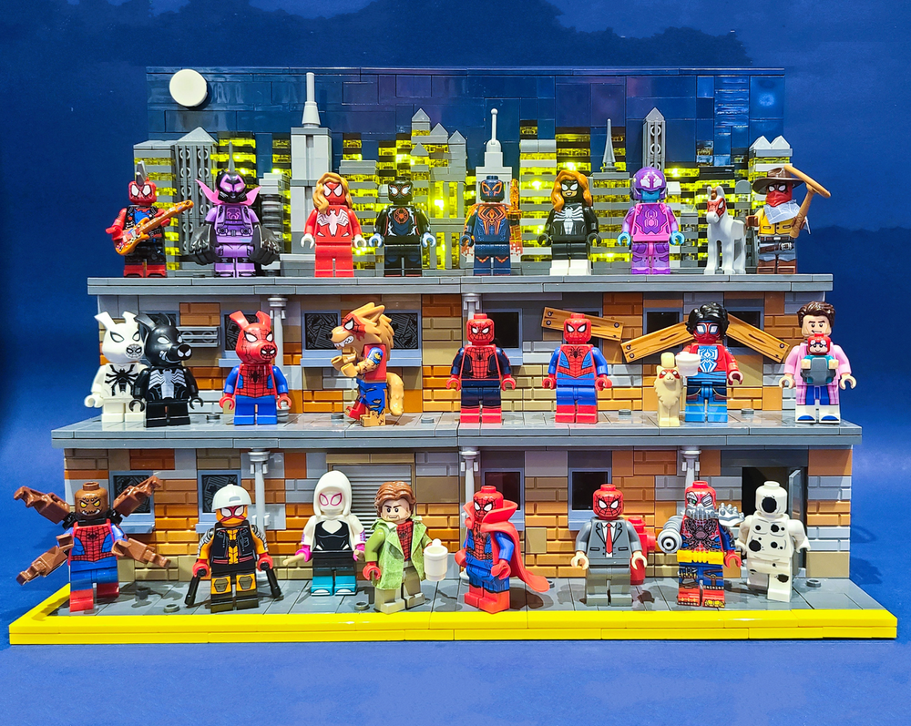Lego Cityscape Diorama Display for Collectible Minifigures - Wide Version