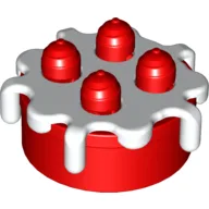 Duplo Food Cake with White Frosting / Red