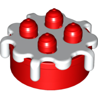 Lego Duplo Food Cake with White Frosting / Red
