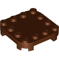 Plate Round Corners 4 x 4 x 2/3 Circle with Reduced Knobs / Reddish Brown