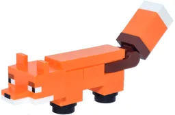 Minecraft Fox, Molded White Face (2 Plate 1 x 1 in Body) - Brick Built
