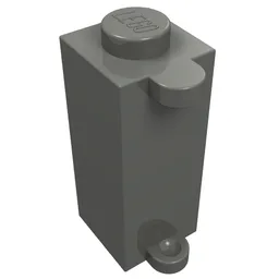 Brick Special 1 x 1 x 2 with Shutter Holder / Dark Bluish Gray