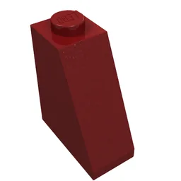 Brick Sloped 65° 2 x 1 x 2 / Dark Red