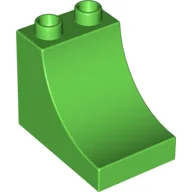 Duplo Brick 2 x 3 x 2 with Curve / Bright Green