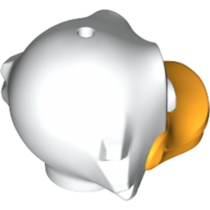 Lego Minifig Head Special, Duck with Side Tufts and Glasses, Bright Light Orange Bill, Black and Medium Blue Eyes Print (Scrooge McDuck) / White