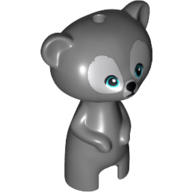 Lego Animal, Bear, Standing with Light Bluish Gray Face Print / Dark Bluish Gray