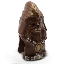 Minifig Head Special, Wookiee, Warrior with Gold and Silver Print / Reddish Brown