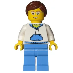 White Torso, Medium Blue Legs, Reddish Brown Hair
