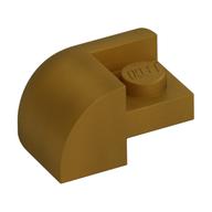 Lego Brick Round, Curved 2 x 2 x 1, Corner / Pearl Gold