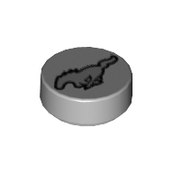 Lego Tile Round 1 x 1 with Mustang Logo Print
