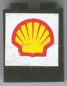 Stickered Assembly 2 x 1 x 2 with Shell Logo on White Background Pattern (Sticker) - Set 6378