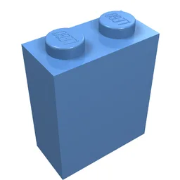 Brick 1 x 2 x 2 with Inside Stud Holder / Medium Blue