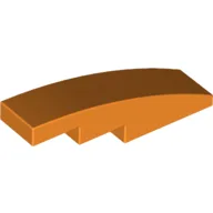 Brick Curved 4 x 1 No Studs [Stud Holder with Asymmetric Ridges] / Orange