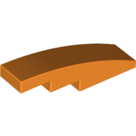 Lego Brick Curved 4 x 1 No Studs [Stud Holder with Asymmetric Ridges] / Orange