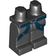 Lego Hips and Black Legs with Dark Blue Belts and Leg Markings Print / Black