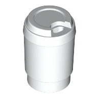 Lego Equipment Cup with Take Out Lid With Drinking Hole [Plain] / White