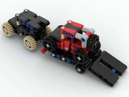 CAR WITH CAR TRANSPORTER