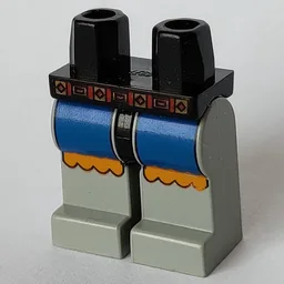 Hips and Light Gray Legs with Blue/Yellow on Legs, Belt Print