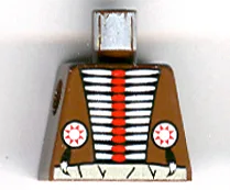 Torso Western Indians Red and White Armor and White Belt Pattern / Brown